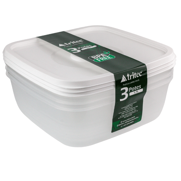 Kit Organizadores Fácil 3 Potes 1,7L